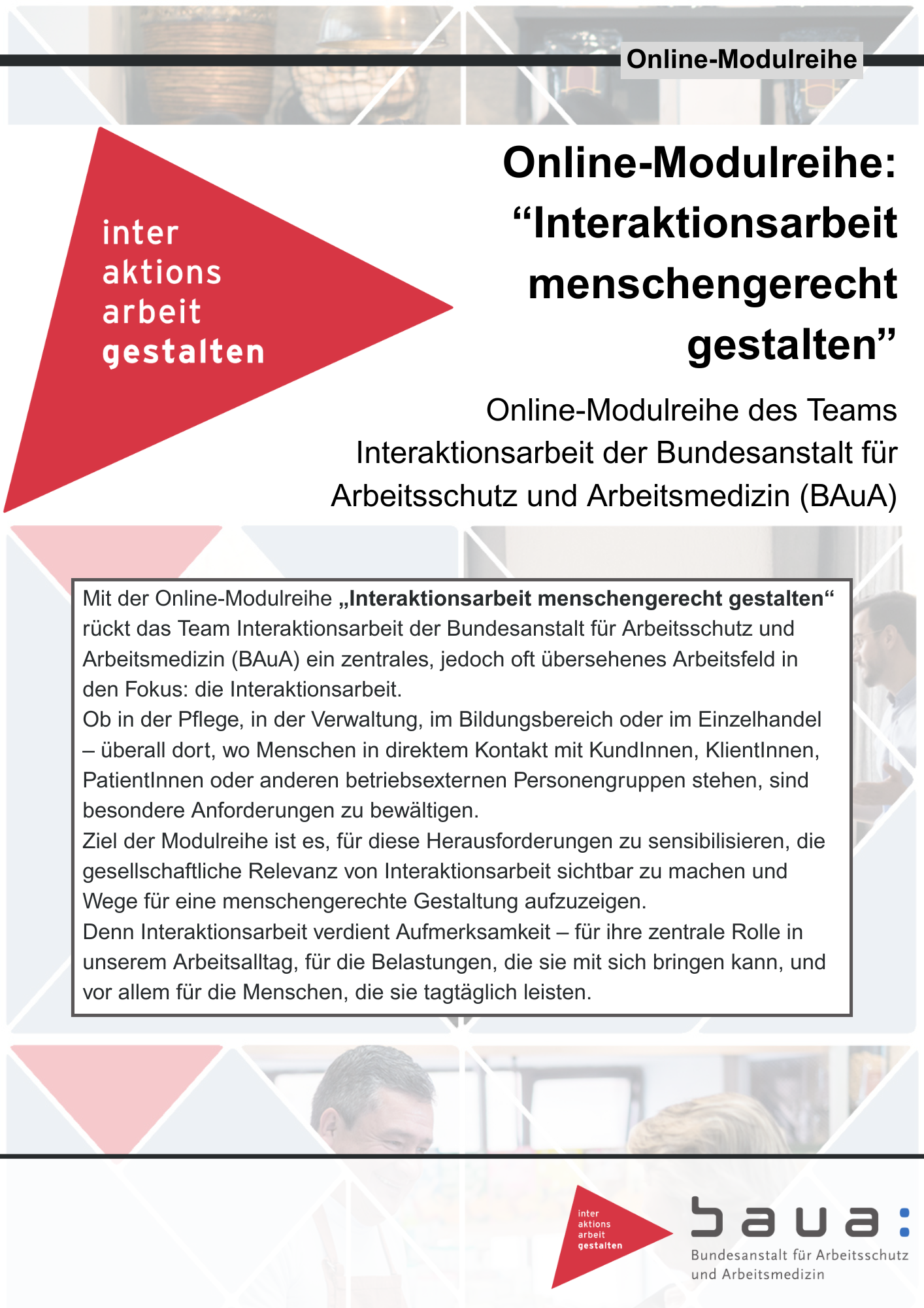 verweist auf: Online-Modulreihe „Interaktionsarbeit menschengerecht gestalten“ Online-Modulreihe (Sep 2025 - Feb 2026) (verweist auf: Online-Modulreihe „Interaktionsarbeit menschengerecht gestalten“)