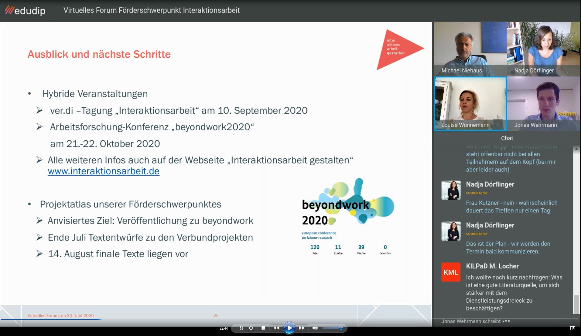Virtuelles Forum 30.06.2020 (Quelle: BAuA) Virtuelles Forum 30.06.2020
